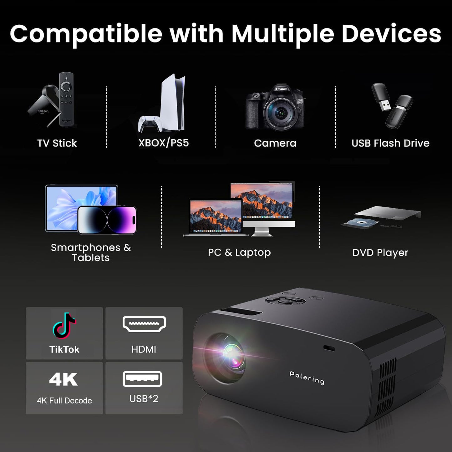 High-resolution 4K projector delivering stunning visuals and immersive viewing experiences