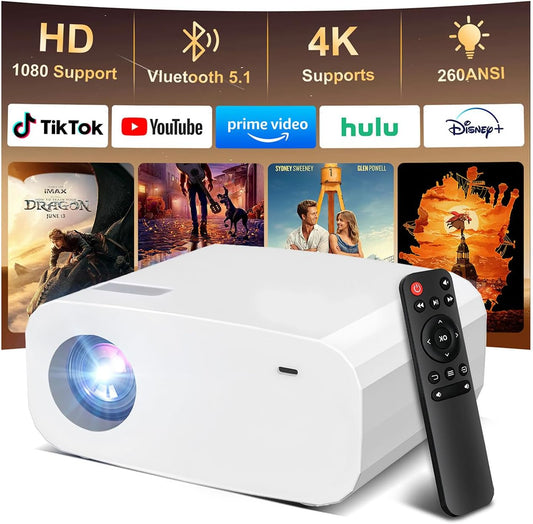 Ultra 1080P Home Projector - 150 Screen and 4K Support, Cinema Anywhere.