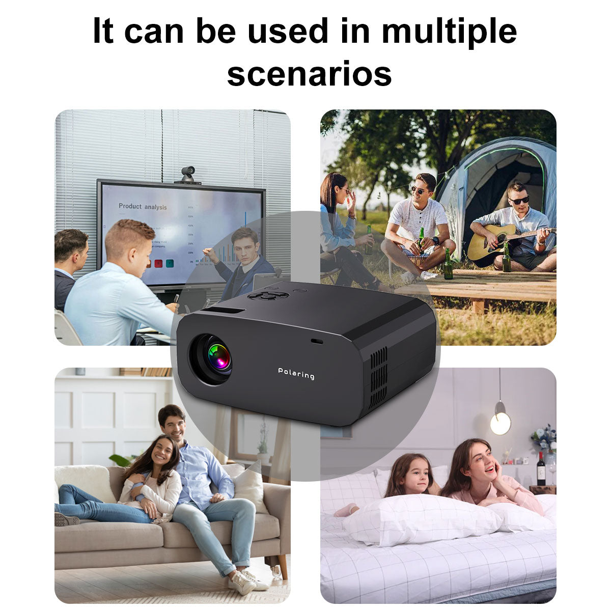 The P7Pro smart projector, 4K high-definition screenprojection, native 1080p, creating a small cinemain the bedroom