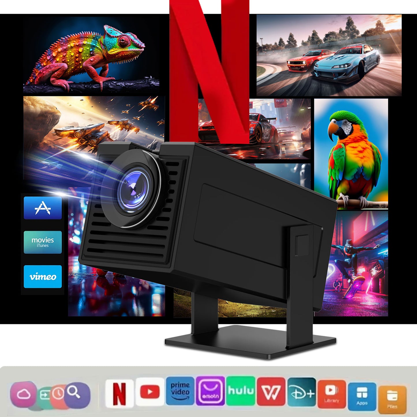 The P50 mini smart projector, 4K high-definition screen projection, native 1080p, creating a small cinema in the bedroom