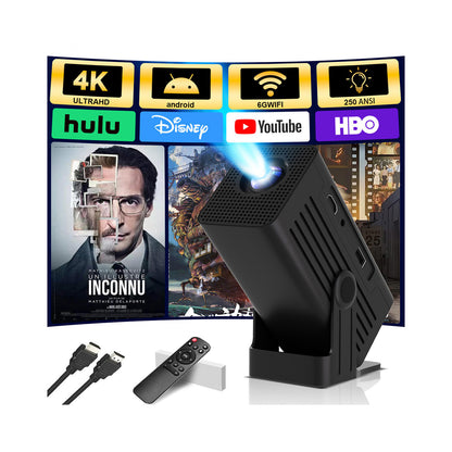 The N6 Black intelligent projector, native 1080P resolution, 4K high-definition smooth projection, palm-sized for easy portability, a great choice for outdoor viewing.