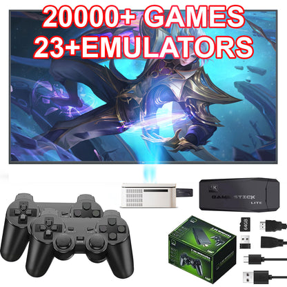 The M8 Wireless Retro Game controller,Retro Game Console with 40000+Games and 23 Emulators, Dual 2.4G Wireless Controllers, Plug and play 4K HD HDMI TV Video Stick.