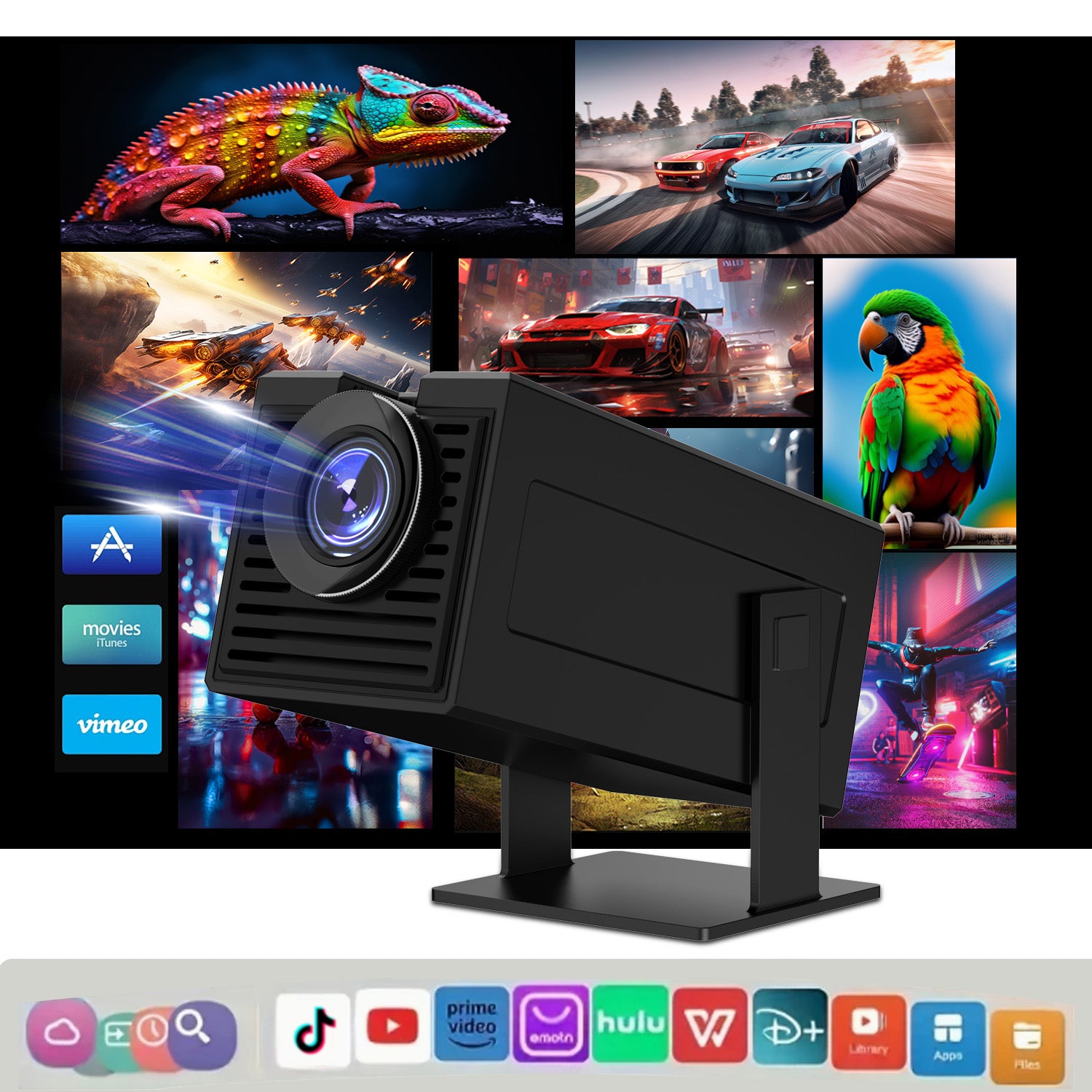 The P50 smart projector, 4K high-definition screen projection, native 1080p, creating a small cinema in the bedroom.