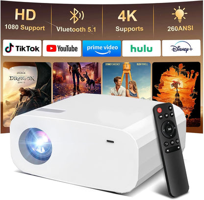 Ultra 1080P Home Projector - 150 Screen and 4K Support, Cinema Anywhere.