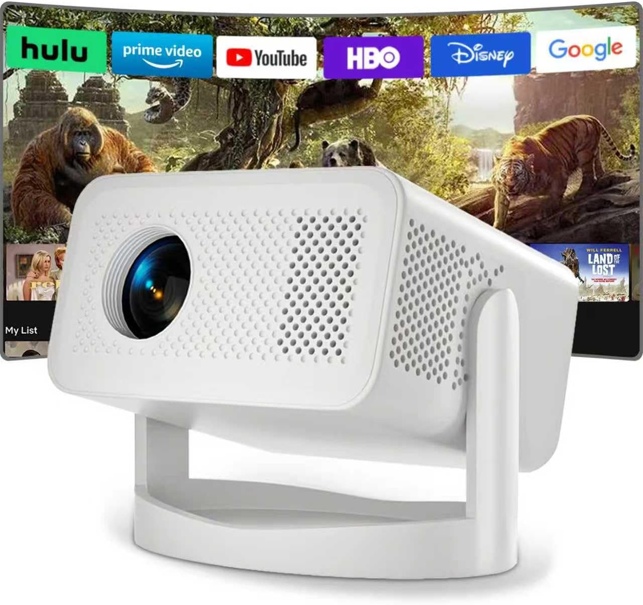 1080P Full HD Projector - Sharp, Lifelike Images for Movies, Sports, Gaming.