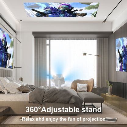 The M6 smart projector, equipped with Android system, 4K HD projection, can rotate 360°, allowing you to enjoy movies comfortably even when lying down. home cinema built-in speaker Audio