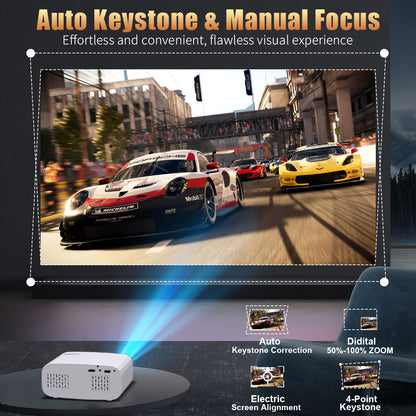 The P7Pro smart projector, 4K high-definition screenprojection, native 1080p, creating a small cinemain the bedroom