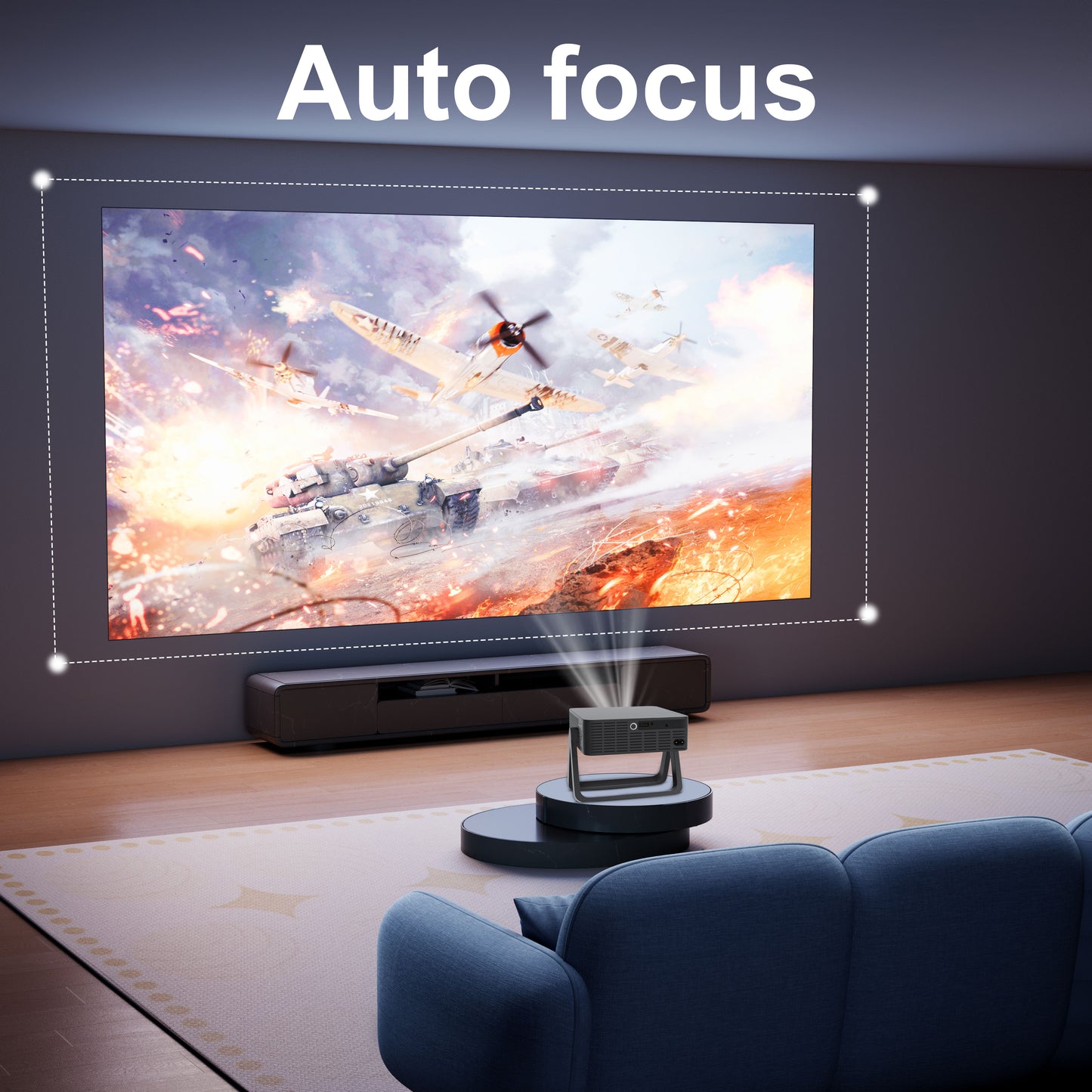 The N5A intelligent projector, native 1080P resolution, 4K HD smooth screen projection for watching movies, a great choice for group viewing