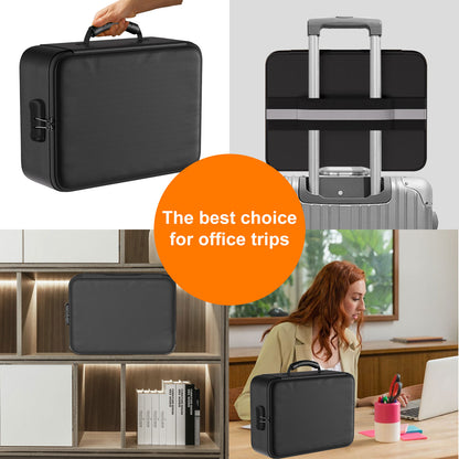 Fireproof Document Box, Multi-Layer Heat Insulated Fire and waterproof office bag with lock，Portable family outdoor travel bags are suitable for storing important documents and valuable