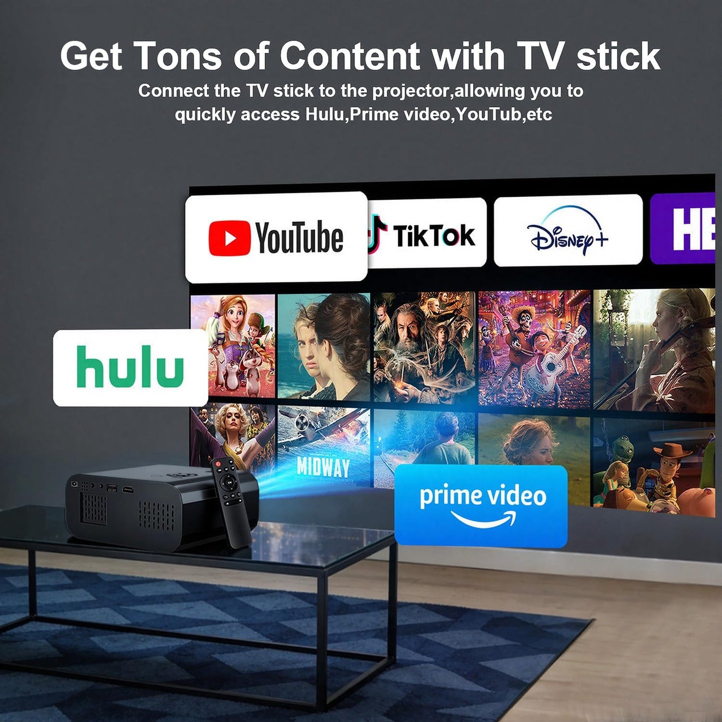 【P7 Pro Black Smart Projector - Android 13.0 - LCD Screen 4.2 inches - Resolution 1920*1080 - 280 ANSI Lumens】creating a small cinemain the bedroom and home