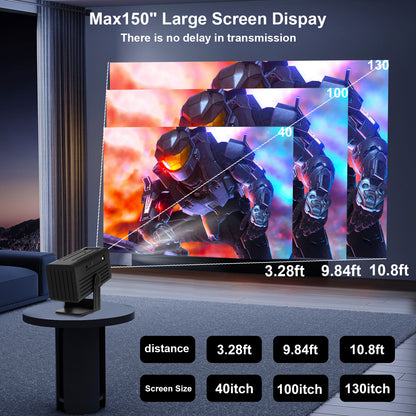 The N6 Black intelligent projector, native 1080P resolution, 4K high-definition smooth projection, palm-sized for easy portability, a great choice for outdoor viewing.