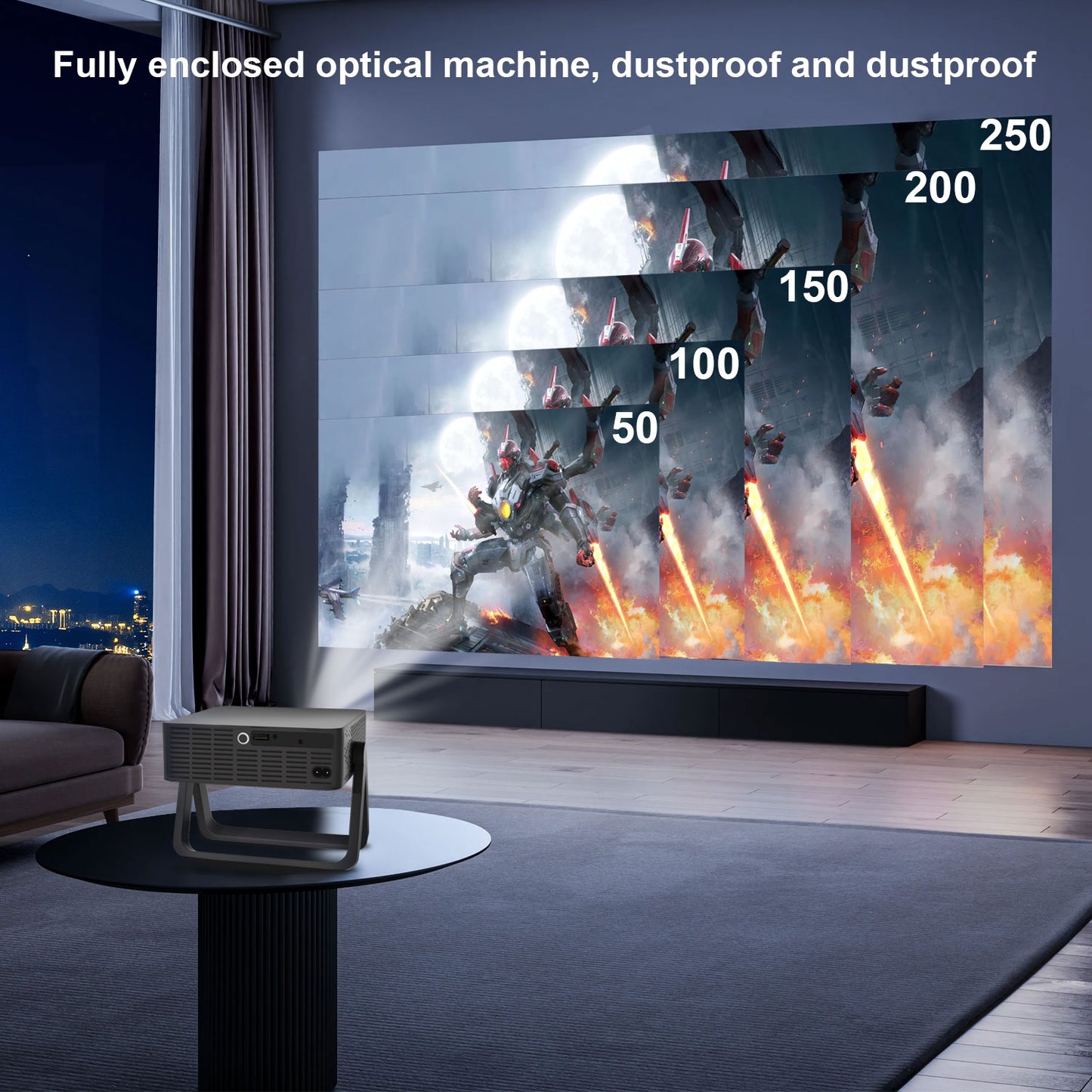The N5A intelligent projector, native 1080P resolution, 4K HD smooth screen projection for watching movies, a great choice for group viewing