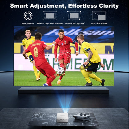【N2 Smart Projector - 4.2 Inch LCD-Native 720P/4K Support-100 ANSI Lumens】, Palm-Sized Portable HD Projector for Outdoor Viewing