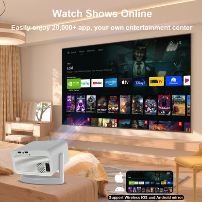 Smart projector showcasing vivid 4K HD resolution for enhanced visual clarity and immersive viewing experience