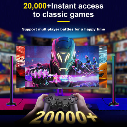 The M8 Wireless Retro Game controller,Retro Game Console with 40000+Games and 23 Emulators, Dual 2.4G Wireless Controllers, Plug and play 4K HD HDMI TV Video Stick.