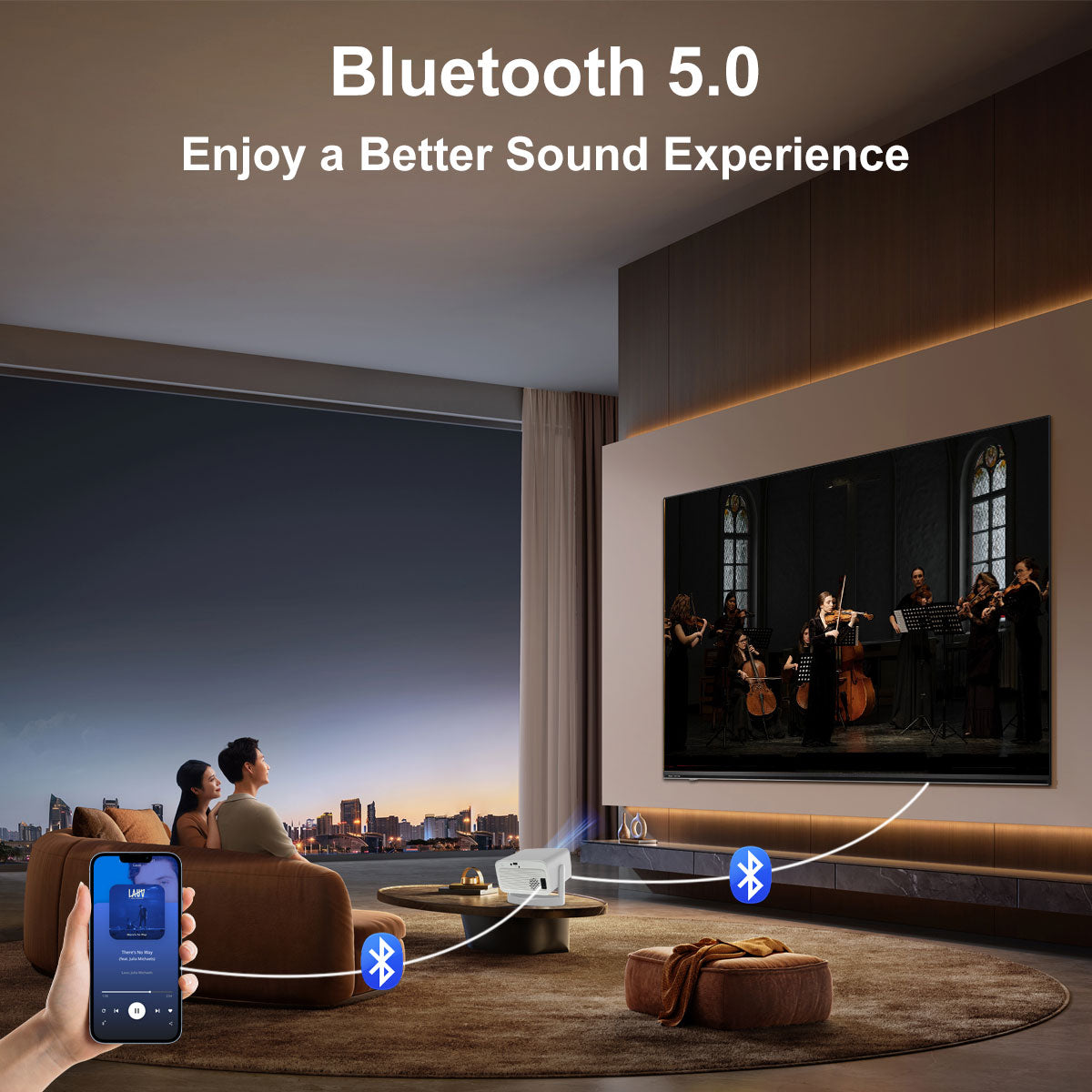 The M6 smart projector, equipped with Android system, 4K HD projection, can rotate 360°, allowing you to enjoy movies comfortably even when lying down. home cinema built-in speaker Audio