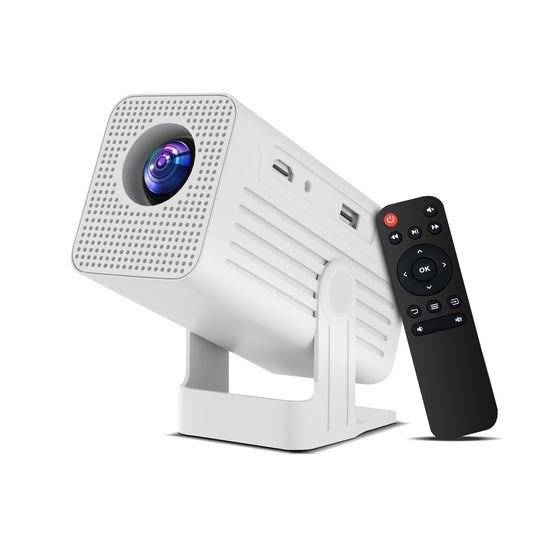 The N6 White intelligent projector, native 1080P resolution, 4K high-definition smooth projection, palm-sized for easy portability, a great choice for outdoor viewing.