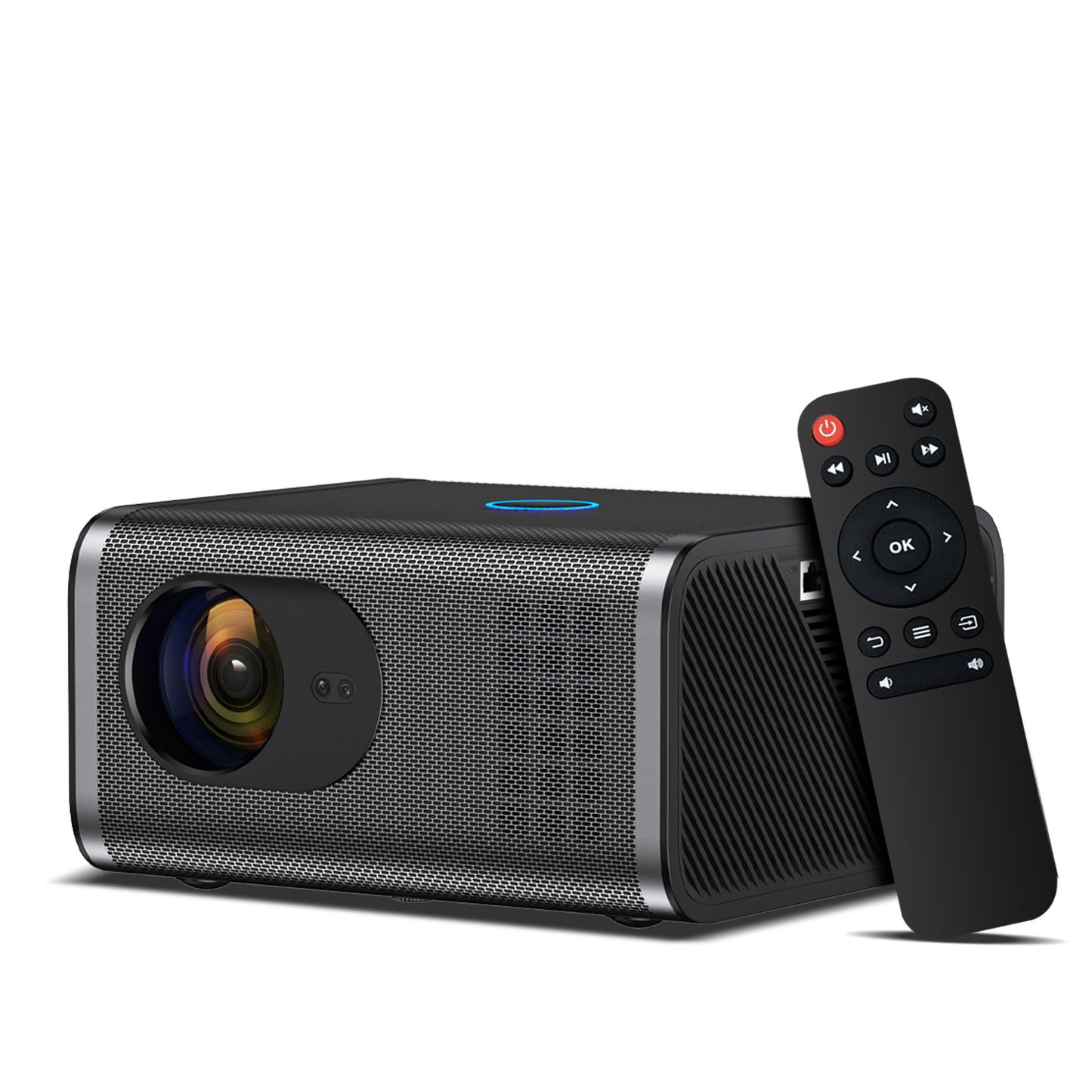 The A1 smart projector, equipped with Android system, 4K HD projection, can rotate 360°, allowing you to enjoy movies comfortably even when lying down.  home cinema built-in speaker Audio