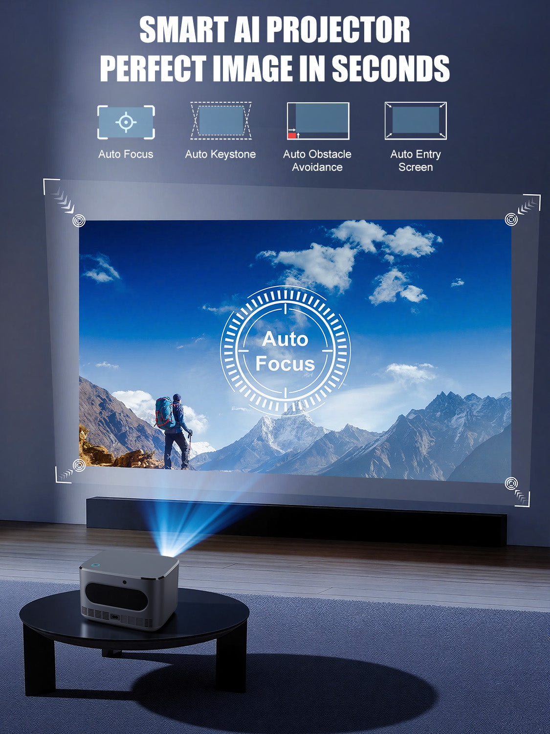 【A5 Projector - Android 13 - LCD Screen 5.7 inches - 1920*1080P Resolution - 2500 ANSI Lumens】 with wifi and bluetooth,Movie Projector for Bedroom Celling Camping & Outdoor Use,Home Projector with Speaker, Auto Keystone