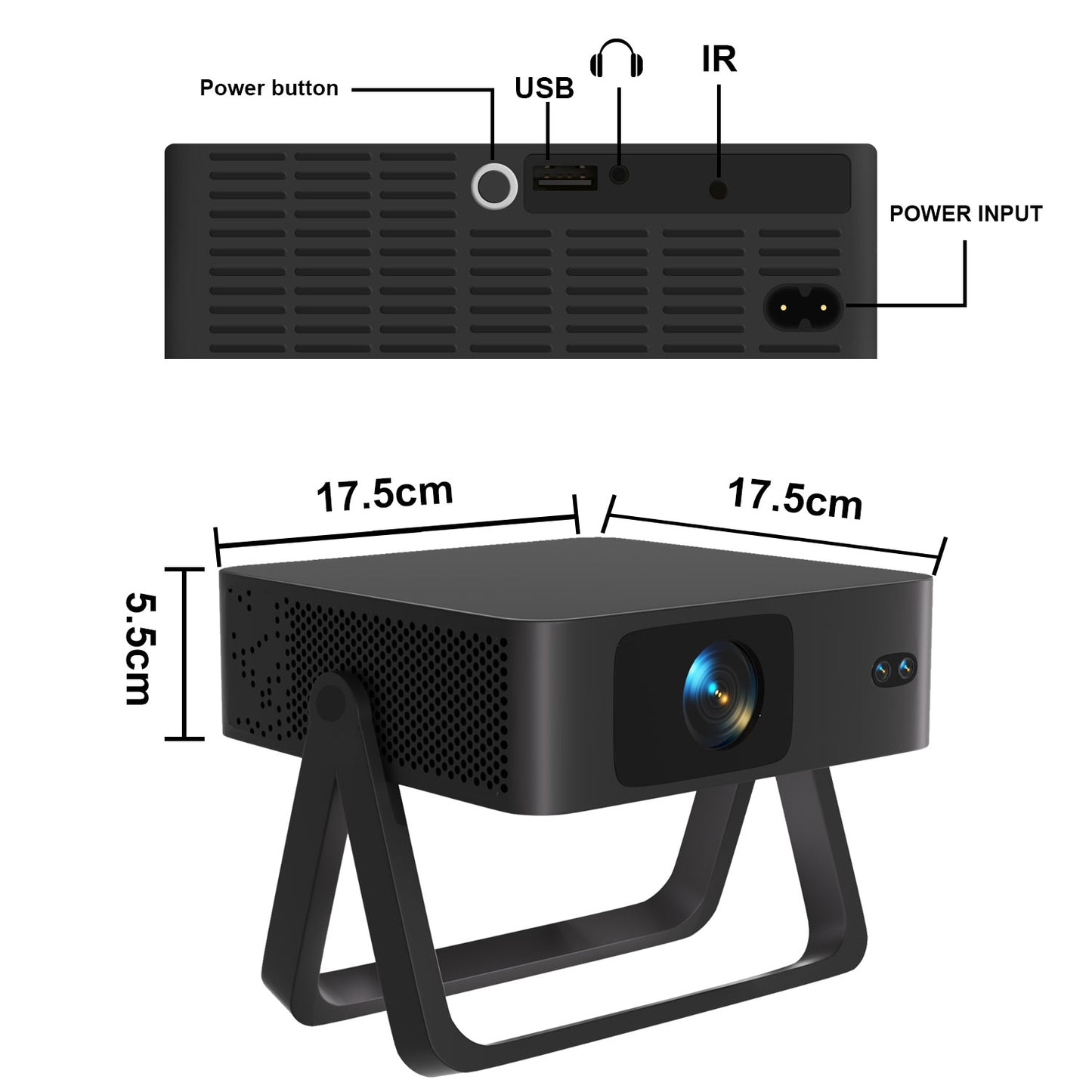 The N5A intelligent projector, native 1080P resolution, 4K HD smooth screen projection for watching movies, a great choice for group viewing