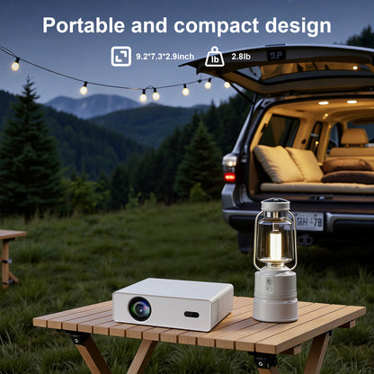 【H7 Smart Projector - 4.0 Inch LCD-Native 1080P/4K Support-1000ANSI Lumens】, 200-Inch Screen, Perfectly Suitable For Home Theater Projectors Used At Night.