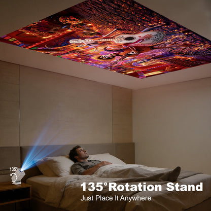 【N6 White Smart Projector - Android 11.0 - LCD Screen 4.7 inches - Resolution 1920*1080 - 260 ANSI Lumens】high-definition smooth projection, palm-sized for easy portability, a great choice for outdoor viewing.