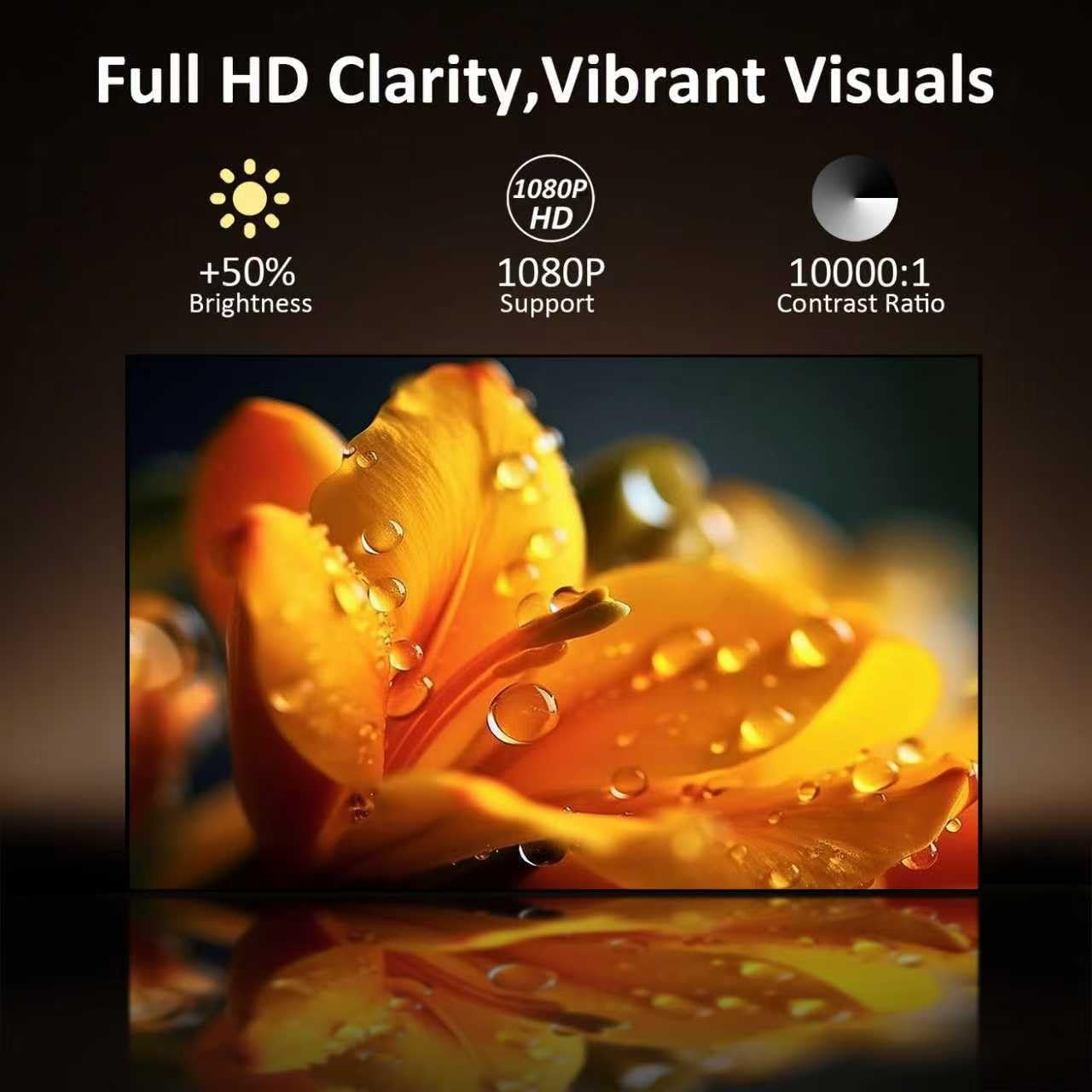 Projector 2*10W Dolby Audio - Theater-Quality Sound, No External Speaker Needed