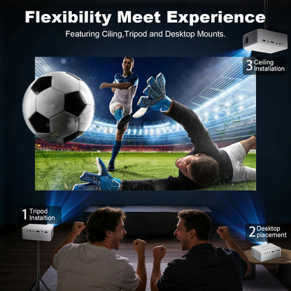 【N2 Smart Projector - 4.2 Inch LCD-Native 720P/4K Support-100 ANSI Lumens】, Palm-Sized Portable HD Projector for Outdoor Viewing