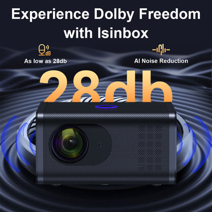 The A1 smart projector, equipped with Android system, 4K HD projection, can rotate 360°, allowing you to enjoy movies comfortably even when lying down.  home cinema built-in speaker Audio