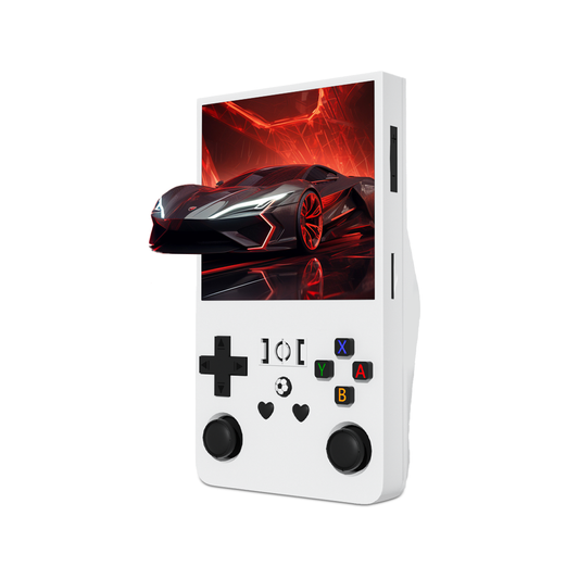 The R36 MAX game console is equipped with high-performance chips and offers a wide range of games. It is a handheld game console with ergonomic design..