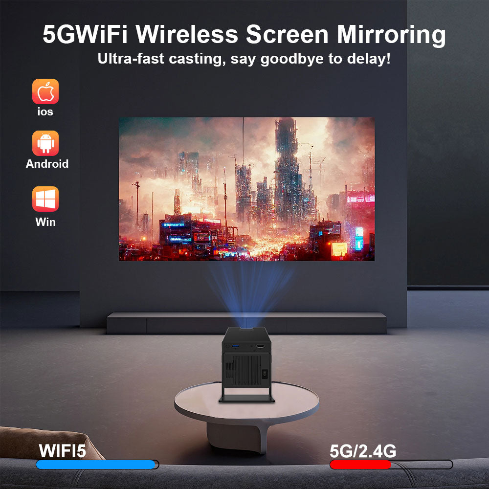 The P50 mini smart projector, 4K high-definition screen projection, native 1080p, creating a small cinema in the bedroom